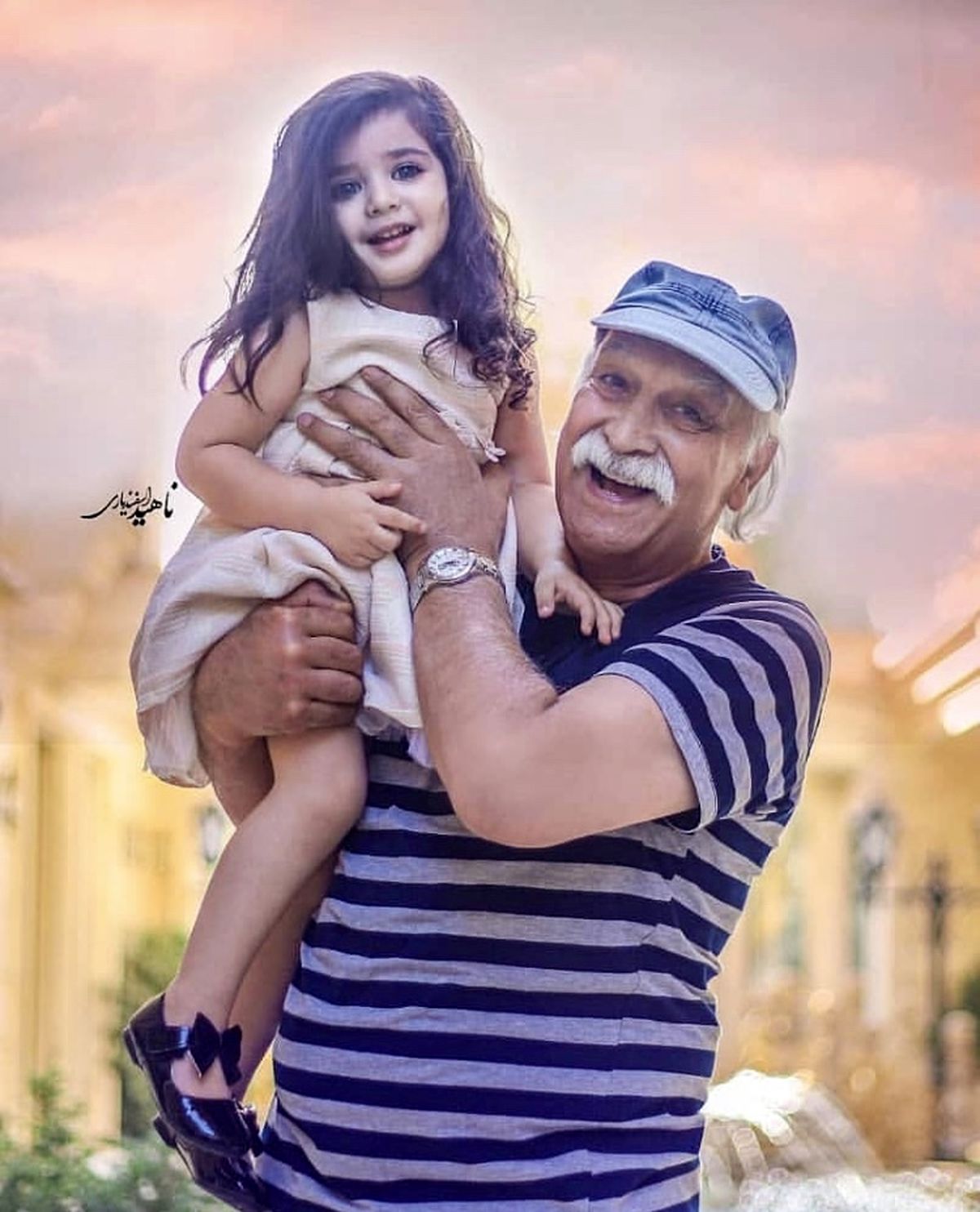 بازیگر پس از باران و‌نوه‌اش + عکس