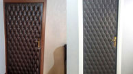 بازسازی درب چوبی قدیمی اتاق به درب چرمی آکوستیک