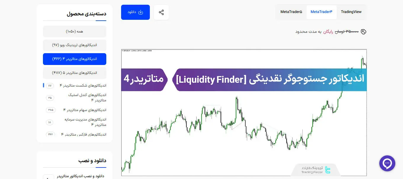 جستوجوگر نقدینگی در تریدینگ فایندر