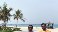 امیرعباس گلاب و دوستش در سفر + عکس