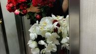 خانم بازیگر و دسته گل بسیار سنگینش!+عکس