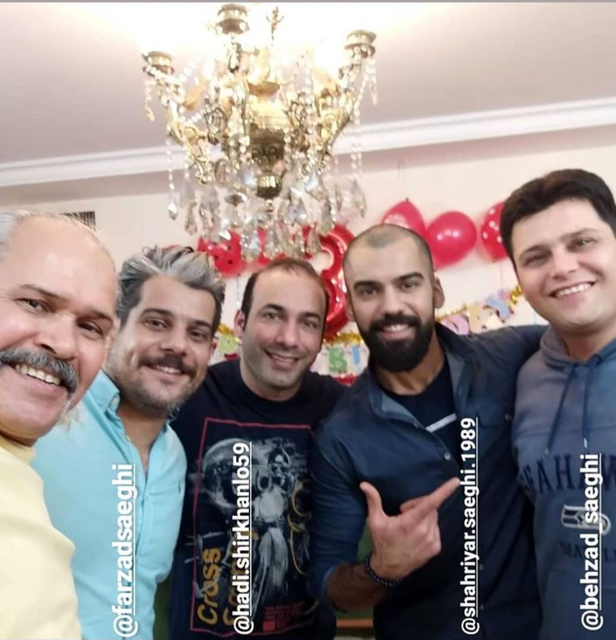 مختار سائقی و پسرانش در کنار هم + عکس