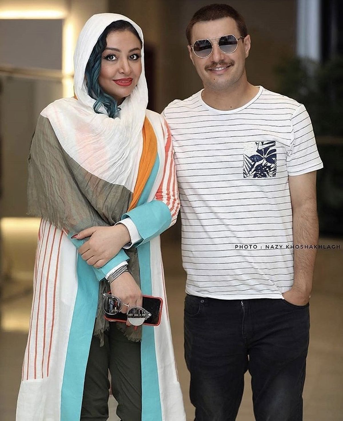 ظاهر متفاوتی از جواد عزتی و همسرش + عکس