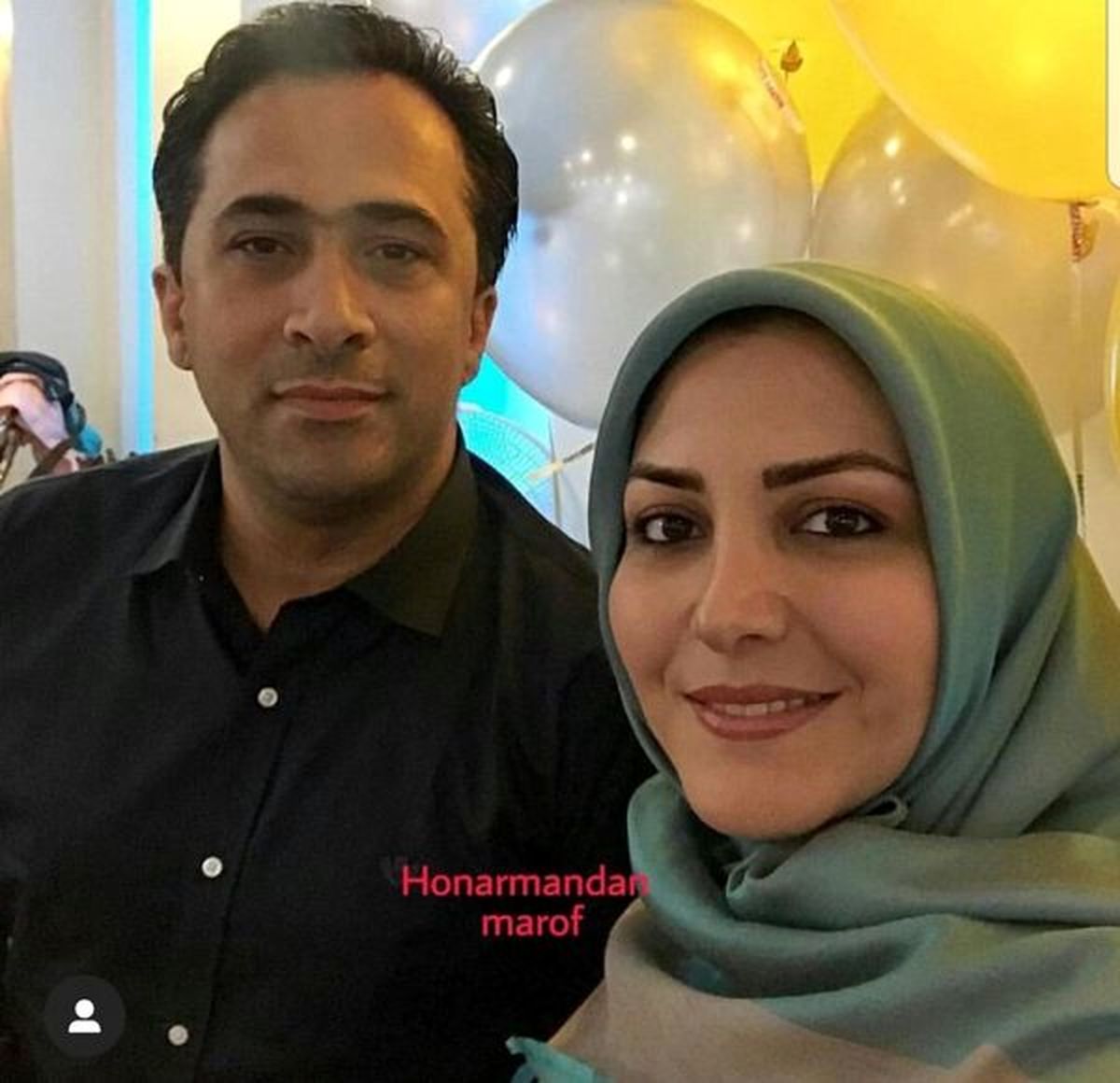 عکس خانم مجری و همسرش در جشن