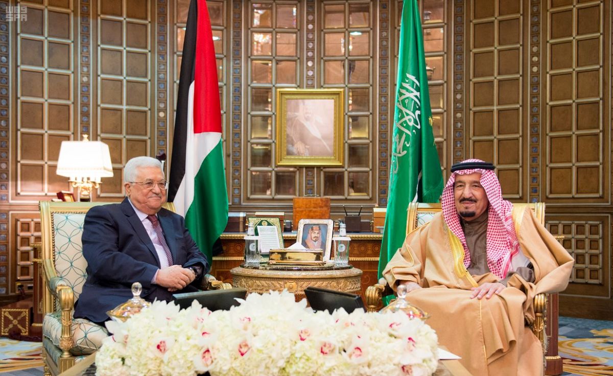 دیدار محمود عباس با پادشاه عربستان 