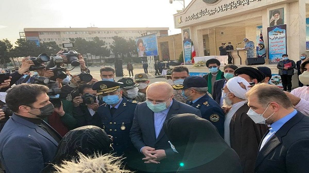 برگزاری مراسم تشییع پیکر خلبان شهید بیرجند بیک محمدی با حضور دکتر قالیباف