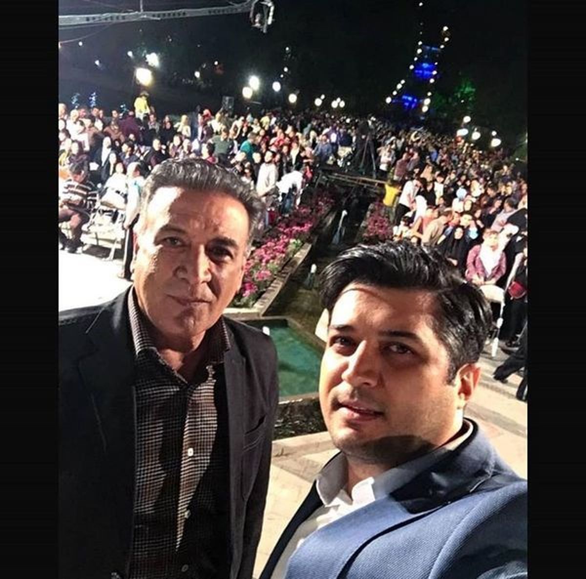پدر و پسر بازیگر مشهور در جمع هوادارانشان + عکس