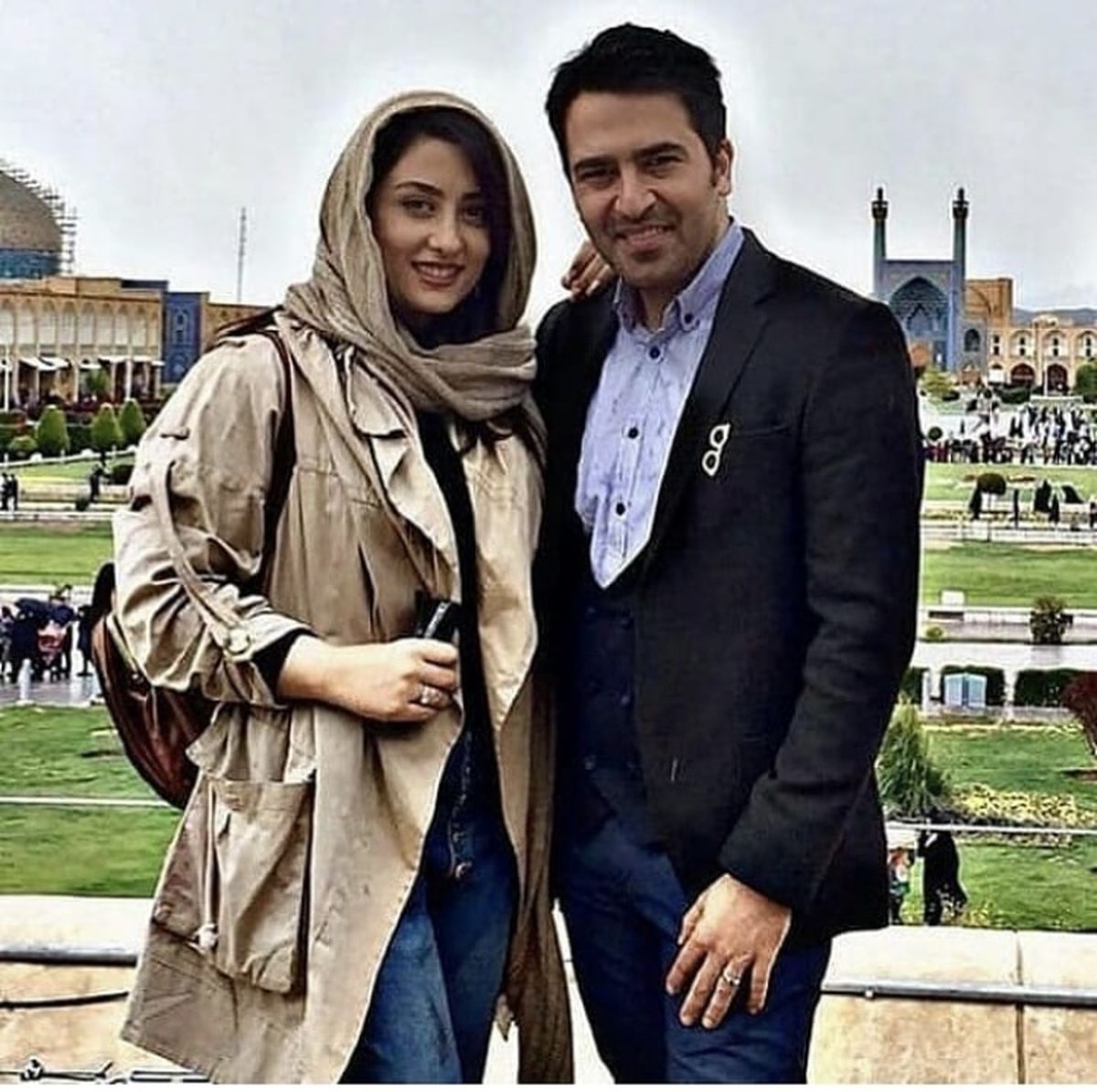 الهام طهموری و همسرش + عکس