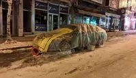پتو پیچ کردن راهکار مردم  ترکیه برای فرار از یخبندان خودروها + عکس