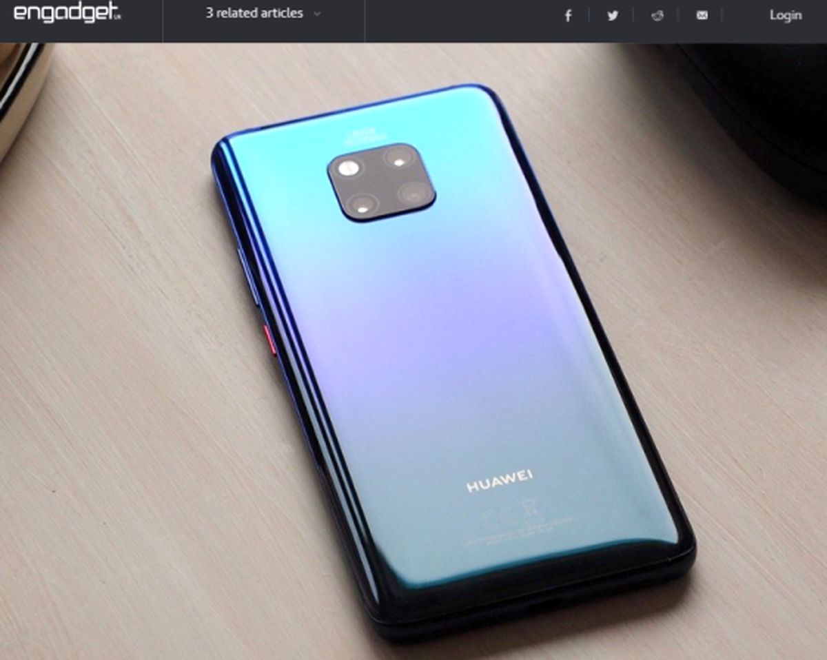 Huawei mate 20 pro همچنان در صدر اخبار رسانه های معتبر جهان