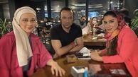 حسام منظور و خانم های بازیگر در رستوران + عکس