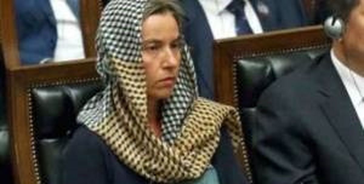 شعار مرگ بر آمریکا در حضور موگرینی