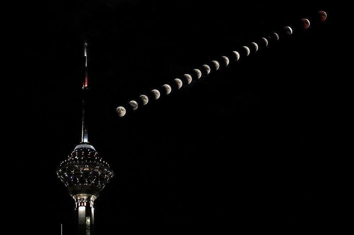 زیباترین تصویر از ماه گرفتگی دیشب 
