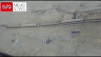 فیلم هوایی از حادثه قطار مشهد - یزد