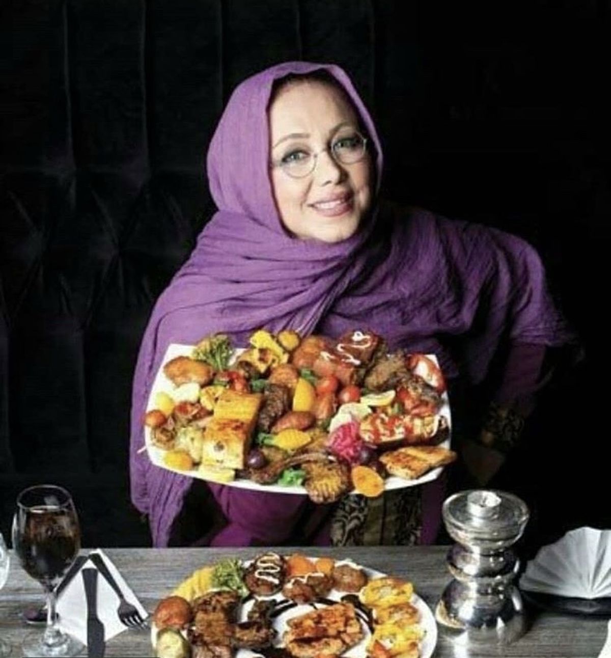 سینی غذای زیبای بهنوش بختیاری + عکس