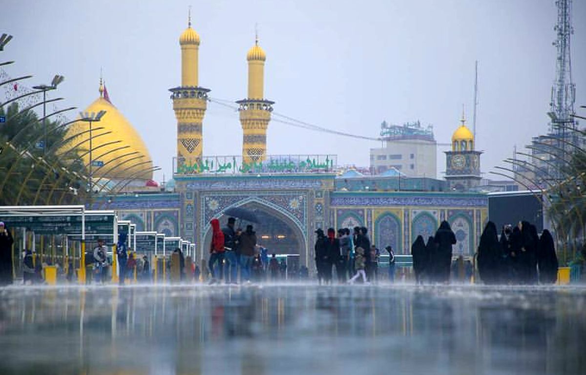 بارش برف در کربلای معلی+ تصاویر