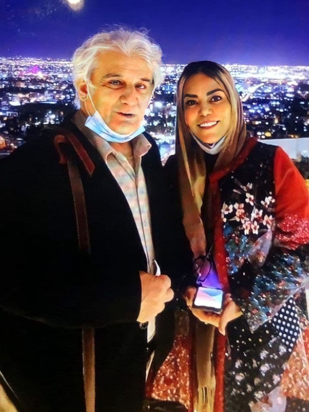 مهدی هاشمی در کنار همسر جوانش