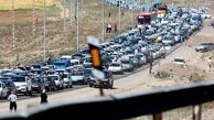 ترافیک در محور کرج تهران/بارش باران در غرب کشور