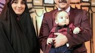 عکس زوج مجری با حاصل زندگی شان 