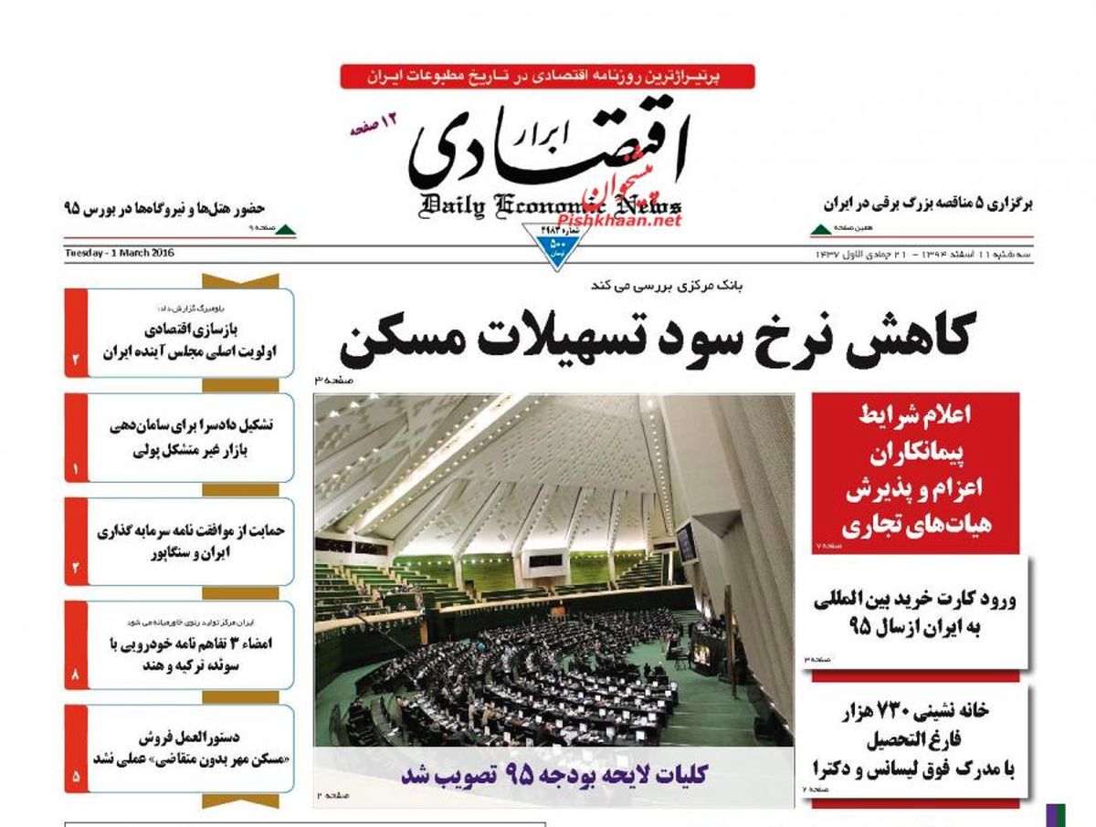 کاهش نرخ سود تسهیلات مسکن