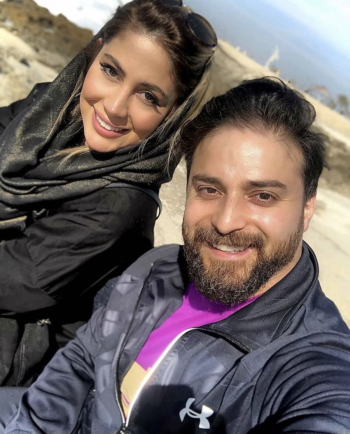 سلفی جدید بابک جهانبخش و همسرش + عکس
