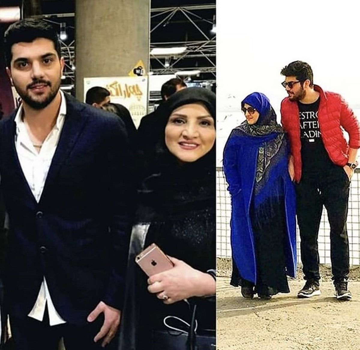سینا مهراد و مادرش در فرودگاه + عکس