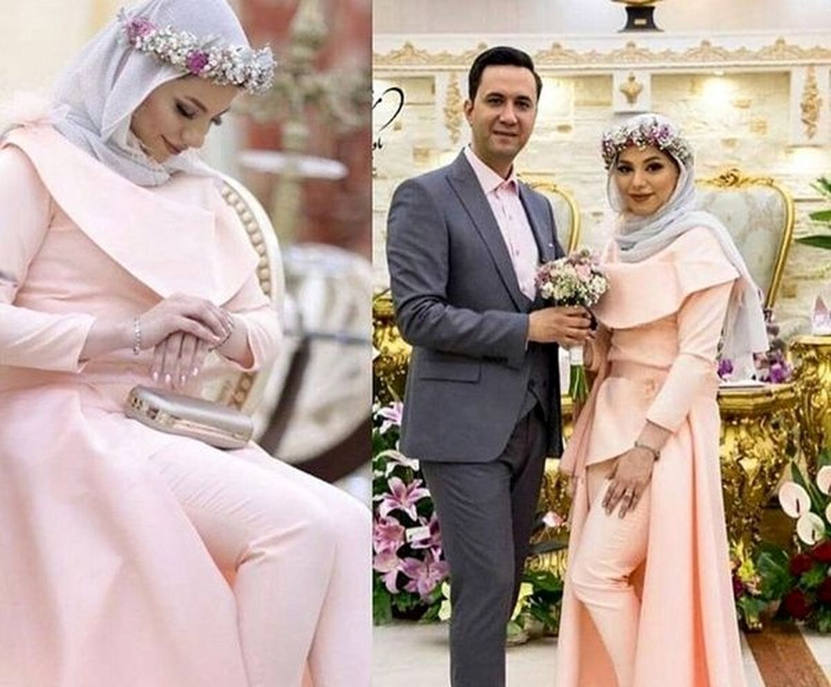 مانتو خاص خانم مجری در مراسم عقدش
