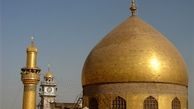نمایی زیبا از گنبد جدید حرم حضرت علی(ع)