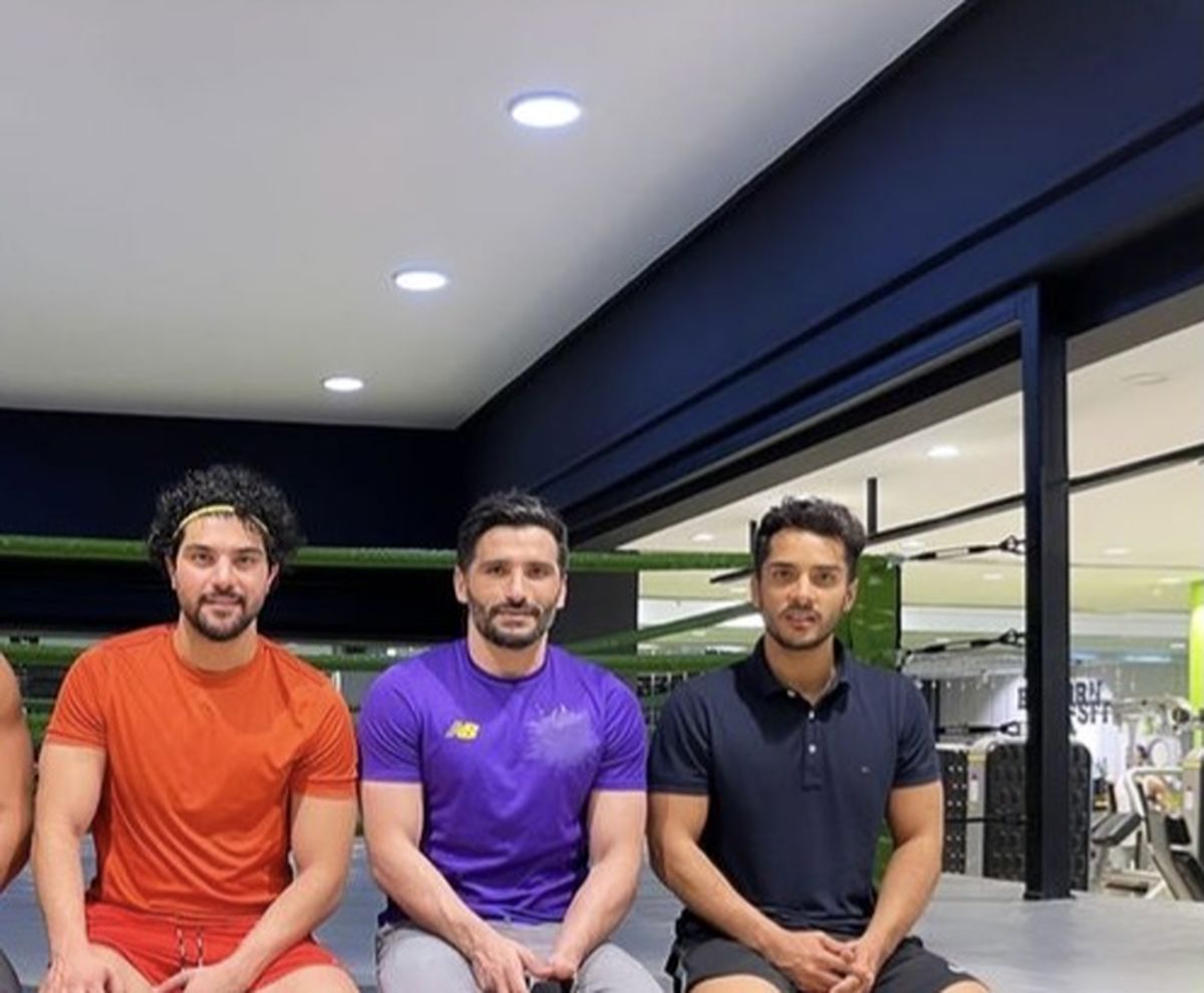 سینا مهراد و دوستانش در باشگاه + عکس