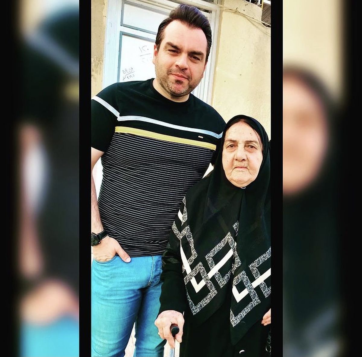 شهرام قائدی در کنار مادرش + عکس