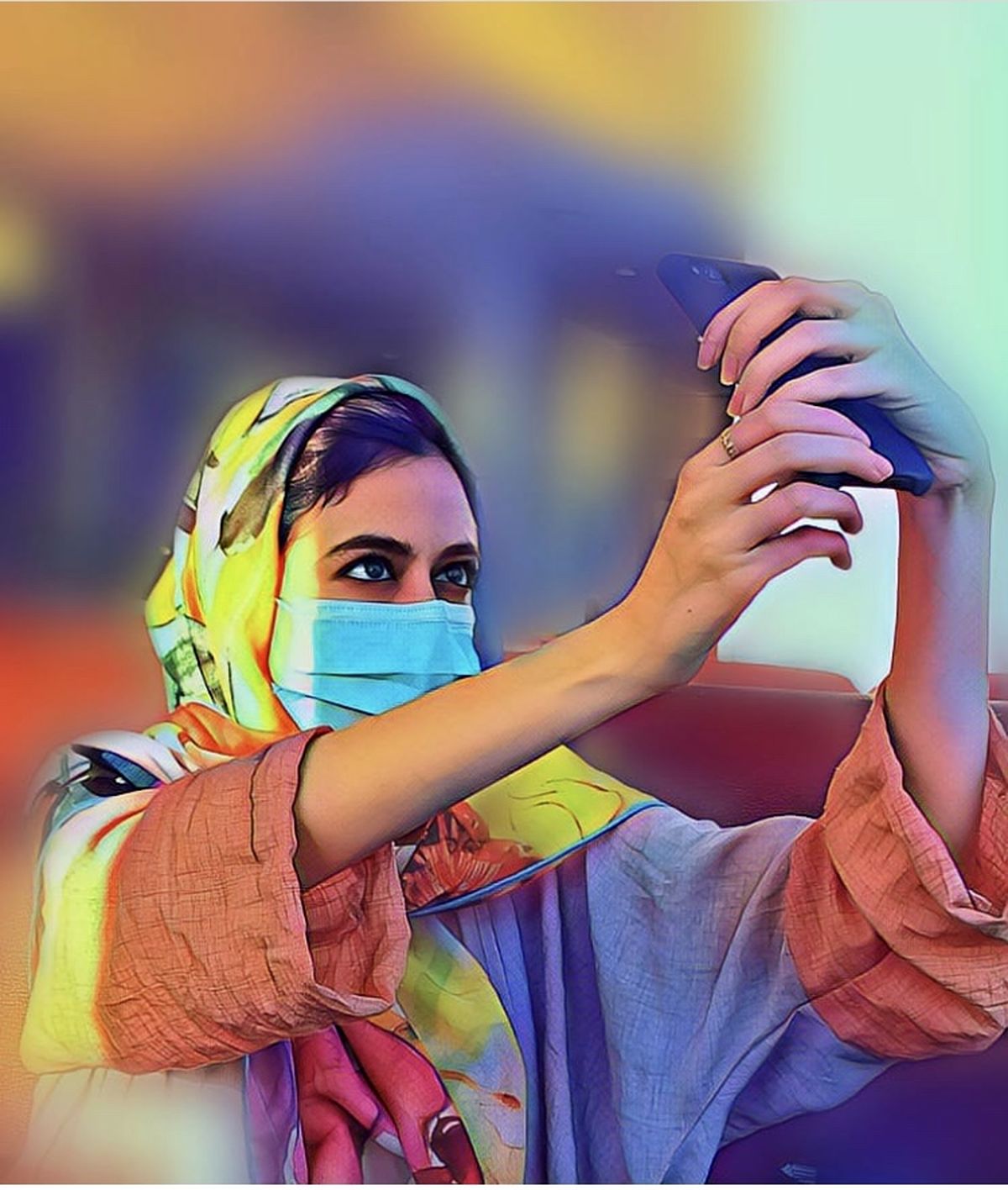 سلفی رنگی رنگی ماهور الوند + عکس
