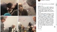 عکس|سردار سلیمانی بر سر مزار مادر