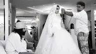 بازیگر زن معروف در لباس عروس/عکس