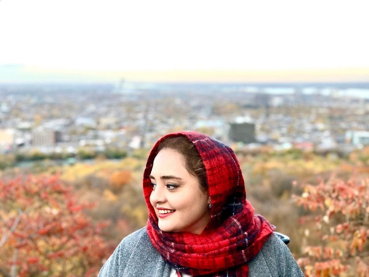 عکس خوش حس پاییزی نرگس محمدی در ارتفاعات