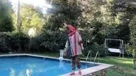 عکس خانم بازیگر لب استخر