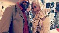 دانیال حکیمی و دخترش سر صحنه فیلمبرداری + عکس