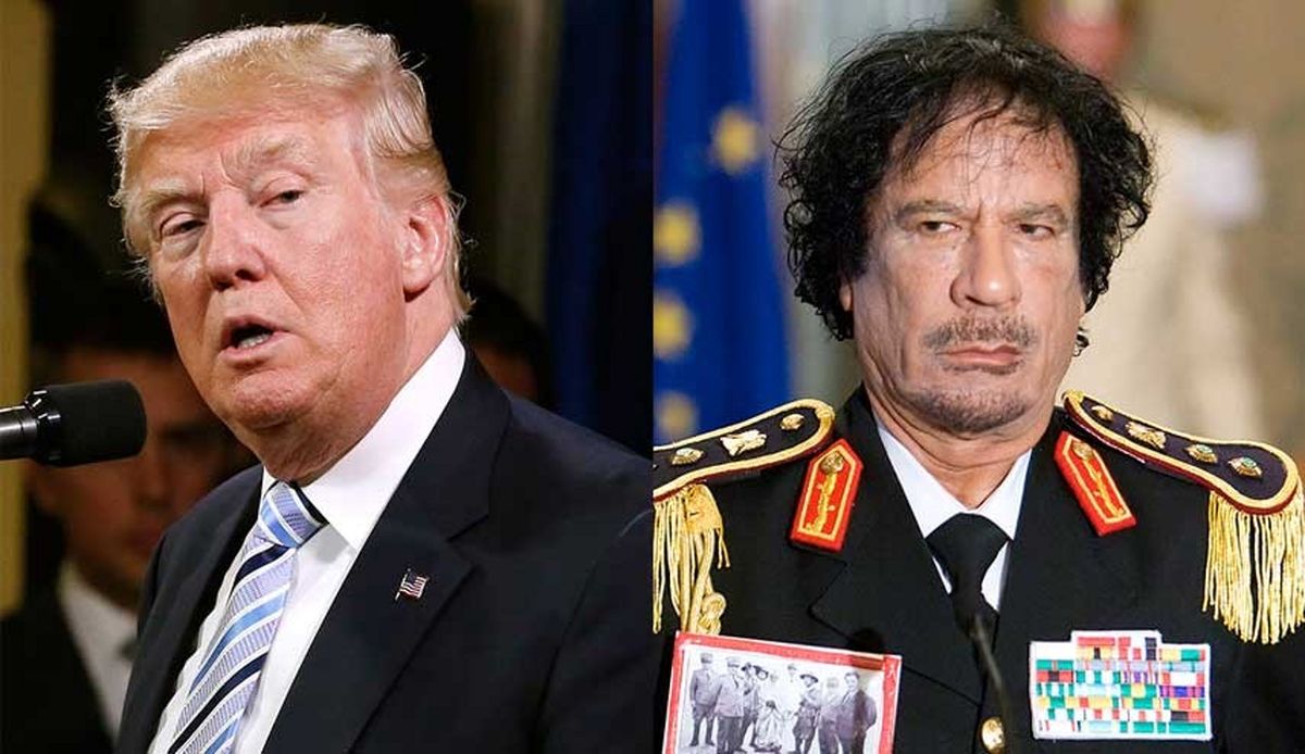 ترامپ: نصف نفت لیبی، حق ما برای سرنگونی قذافی است