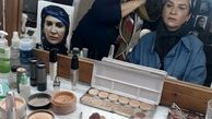 مینا نوروزی در حال گریم سریال جدیدش + عکس