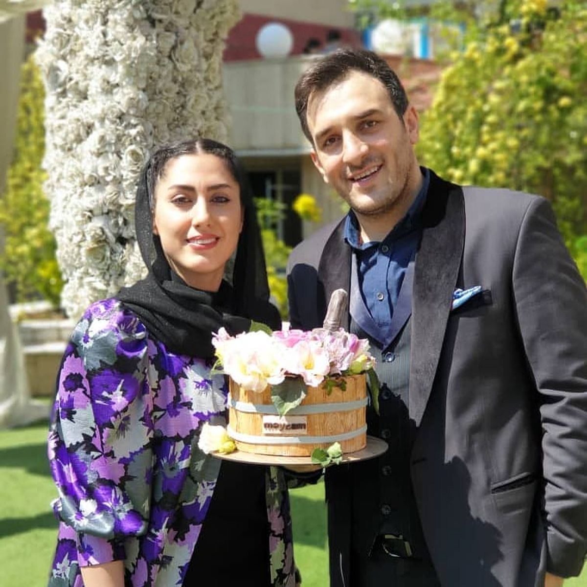 سالگرد ازدواج کمدین خنداننده شو در کنار همسرش