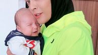 عکس زیبا از حس مادری شهربانو منصوریان برای پسر نازش
