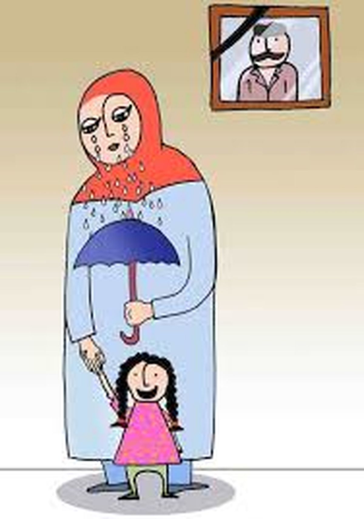 کاریکاتور بیمه عمر سرپرست خانواده