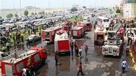 واژگونی بنکر سیمان در بزرگراه چمران 