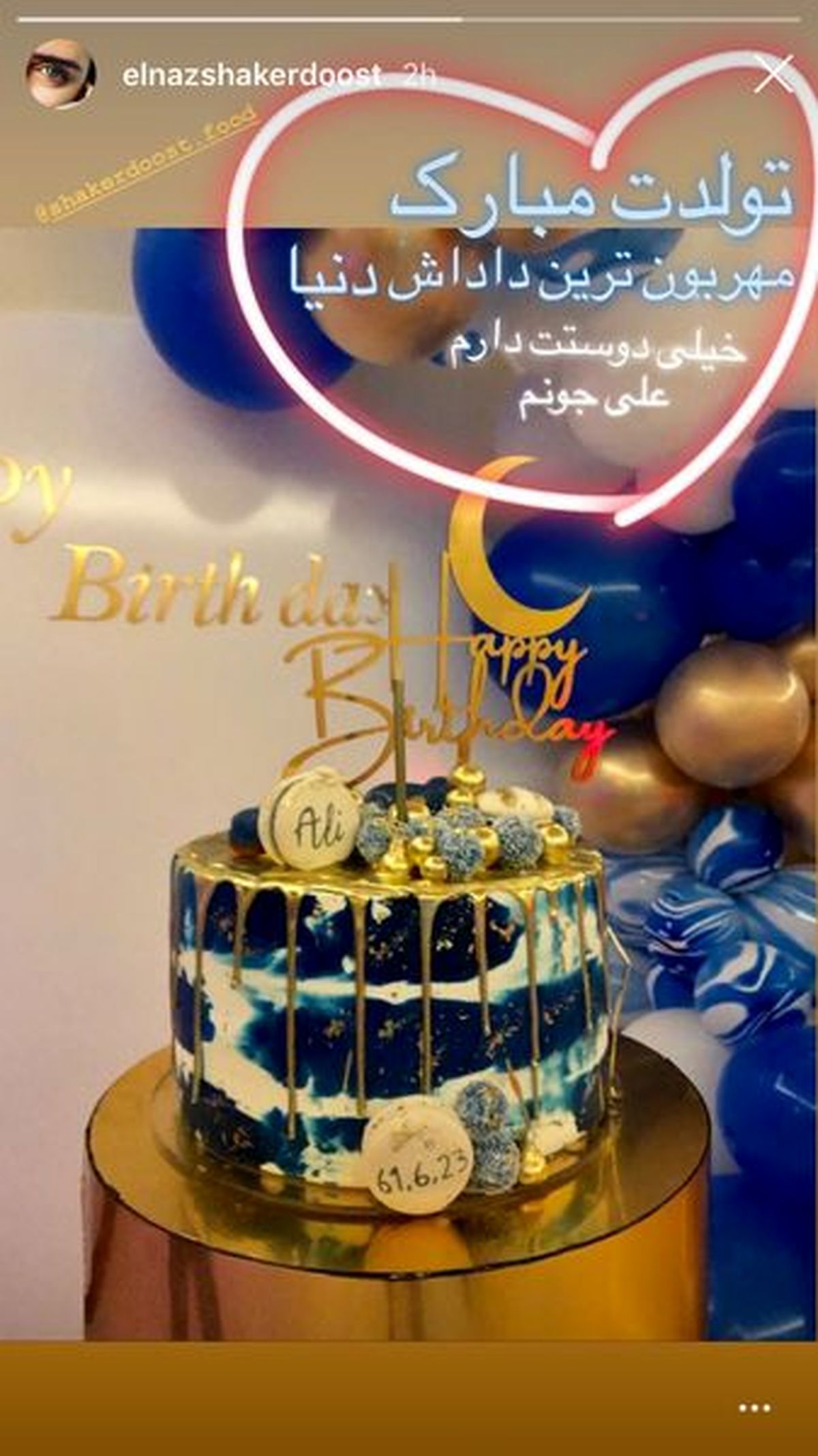 تبریک الناز شاکردوست به مهربون ترین داداش دنیا