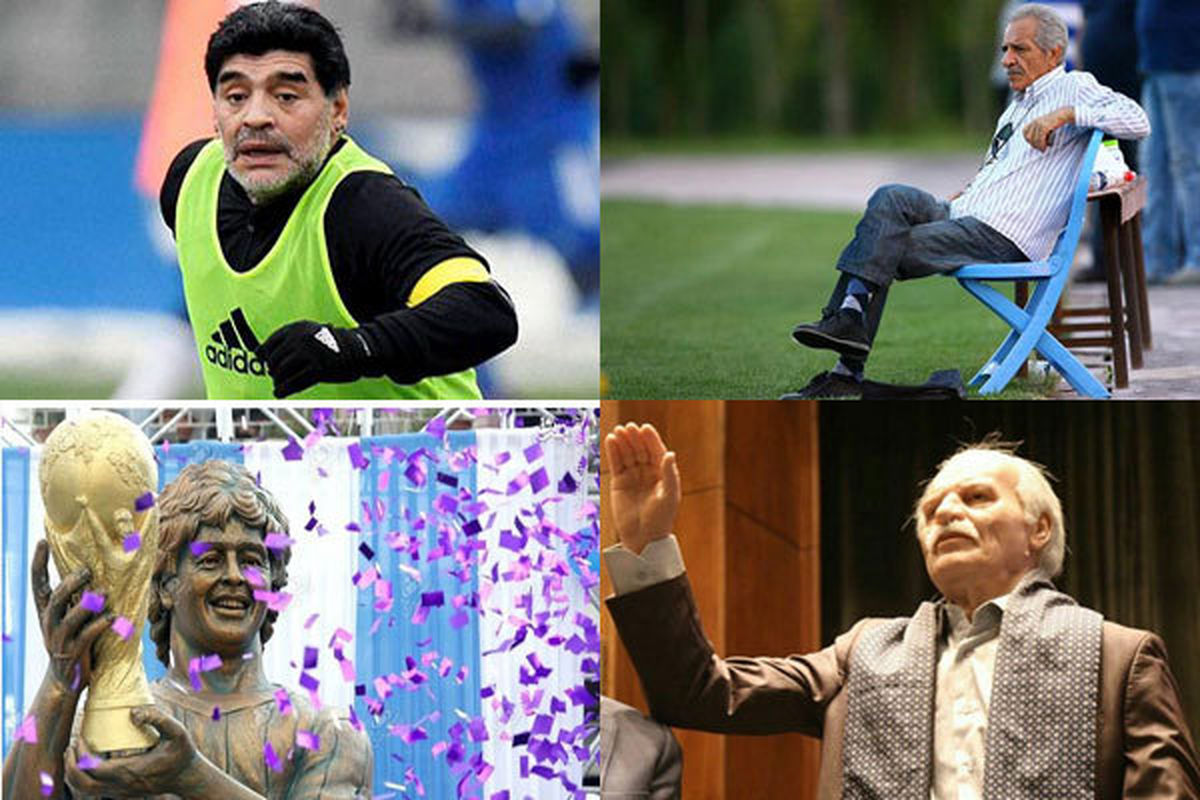 شباهت تندیس مارادونا و پورحیدری