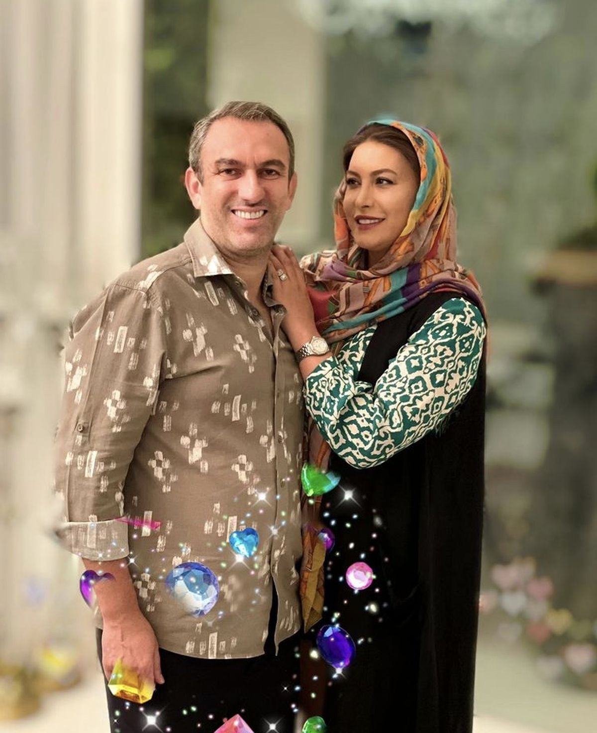 عکس جدید فریبا نادری و همسرش 