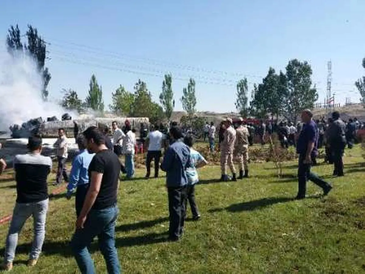 جان باختن 2 تن در اثر انفجار تانکر سوخت در تبریز