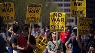تظاهرات آمریکایی‌ها در نزدیکی پنتاگون علیه سیاست‌های جنگ‌طلبانه 
کشورشان