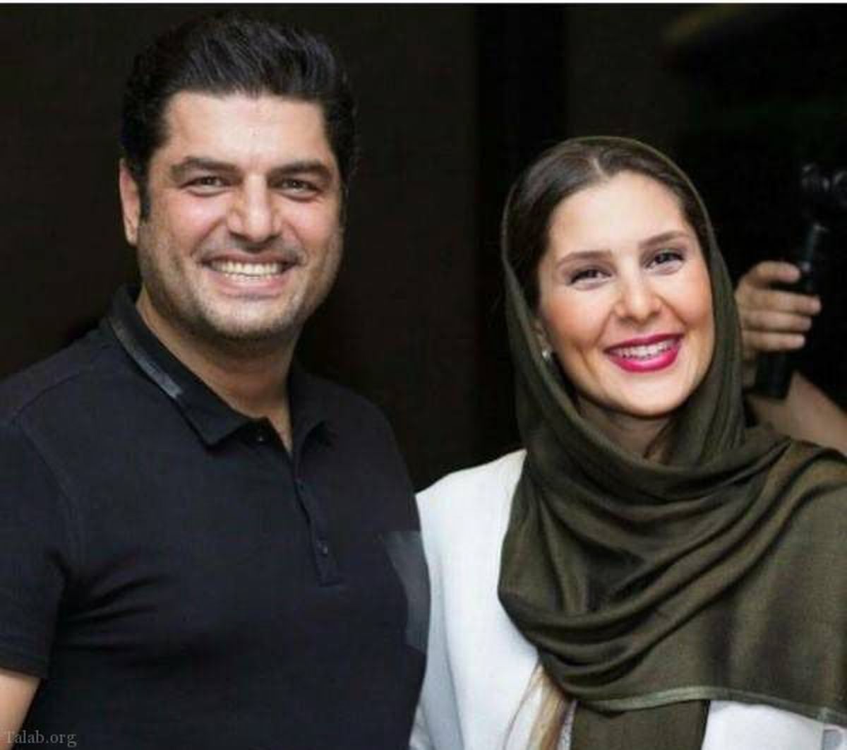 عکس خندان سام درخشانی و خانم جانش