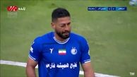 لحظه مصدومیت شدید چشم سلیمی در بازی استقلال مقابل شمس آذر