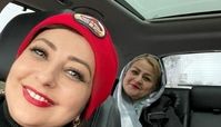 دلبری جدیدنفیسه روشن در ماشین میلیاردی اش
